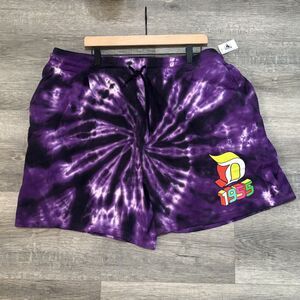 Disneyland Disney 1955 Purple Tie Dye Cotton Shorts Drawstring Plus Size XXL NWT